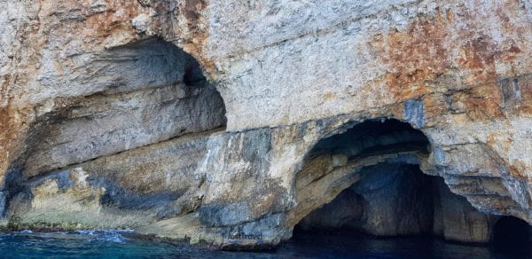Felsstruktur in den Grotten, Zakynthos