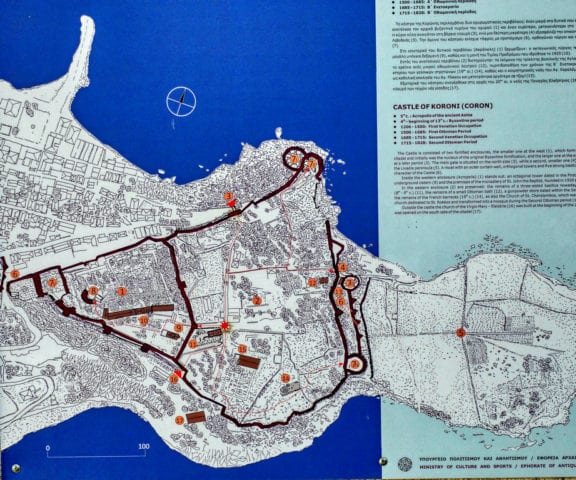Lageplan der Festungsanlage Koroni