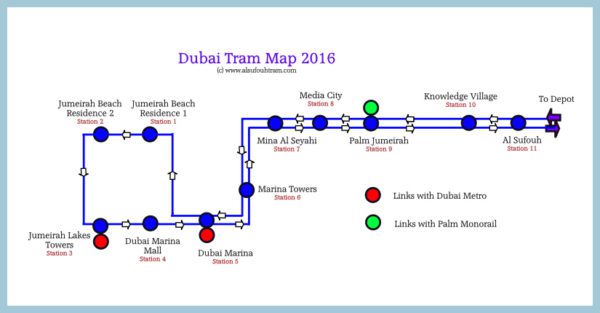 Streckenplan Dubai Tram