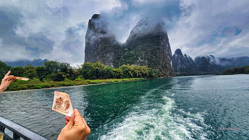 Der 20 UYuanschein und der Li-River