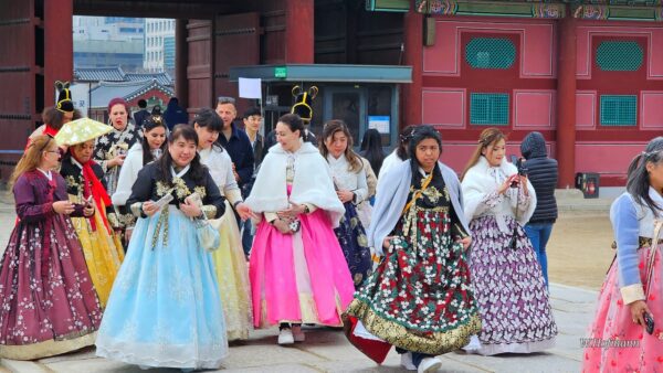 Der Gyeongbokgung Palast in Seoul, Südkorea