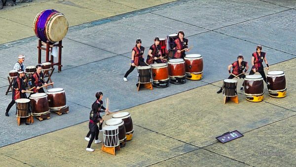 Trommler im Hafen von Kagoshima